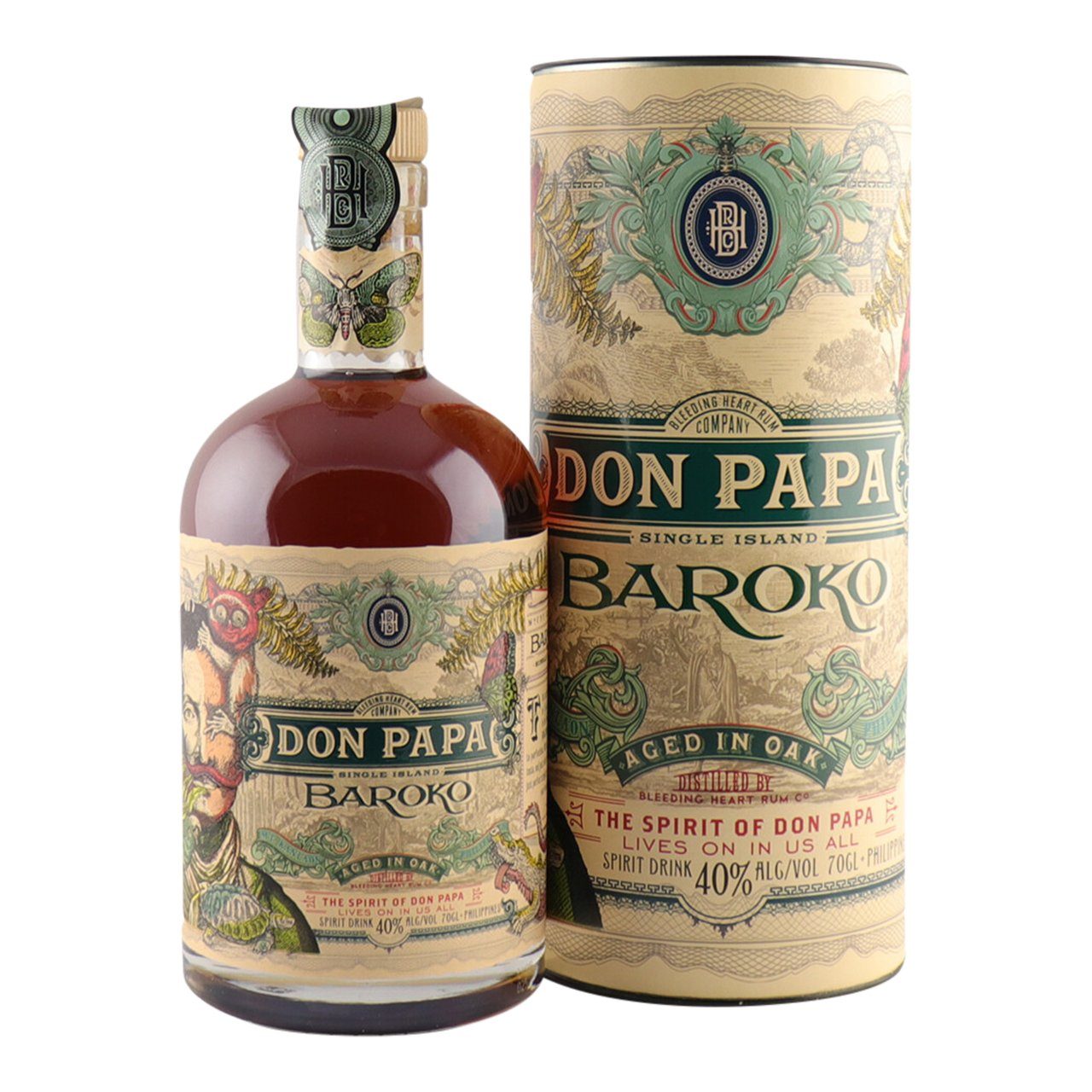 Hubspirits vendita distillati online Rum Don Papa Baroko 70cl con astuccio